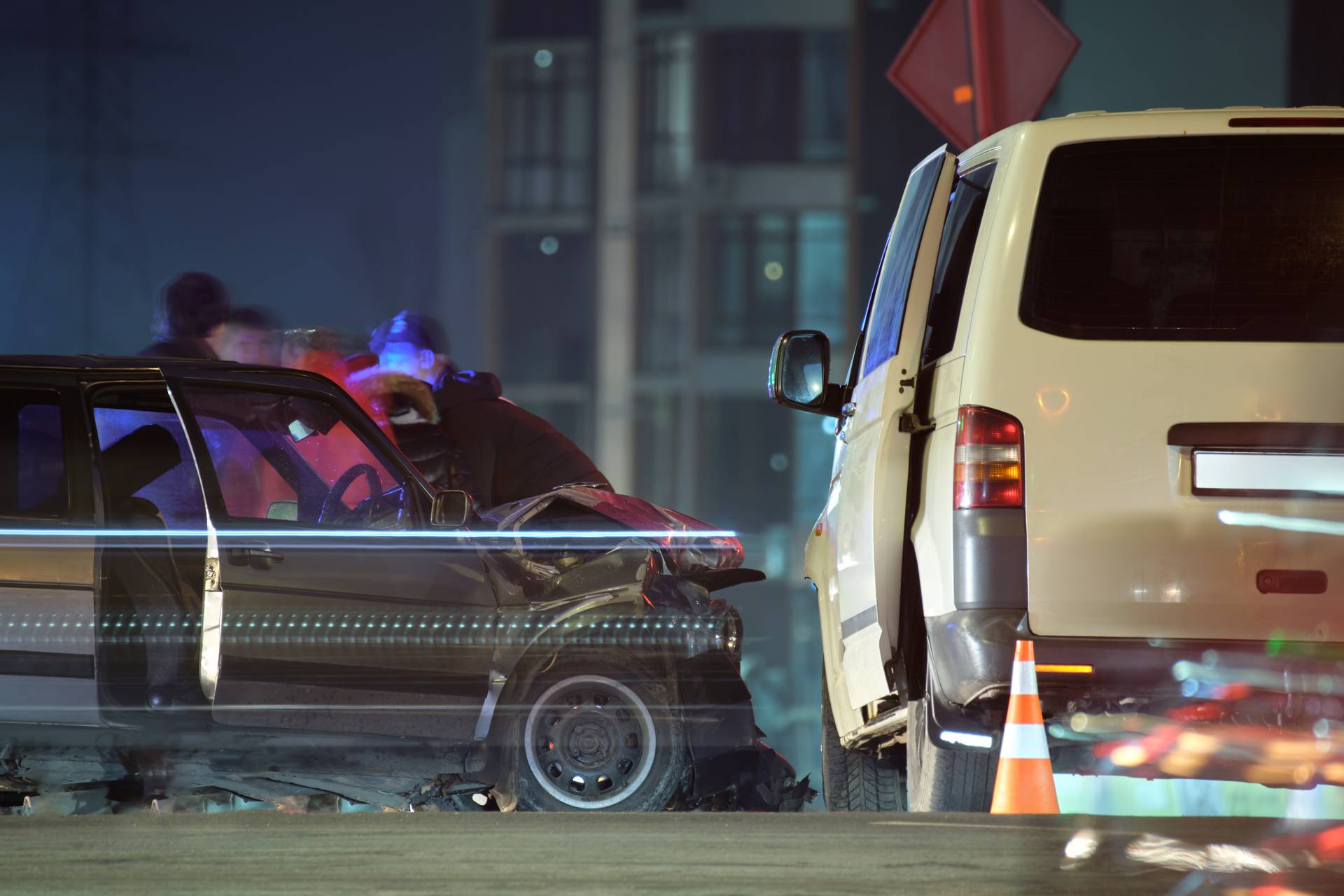 damaged in heavy accident vehicles after collision